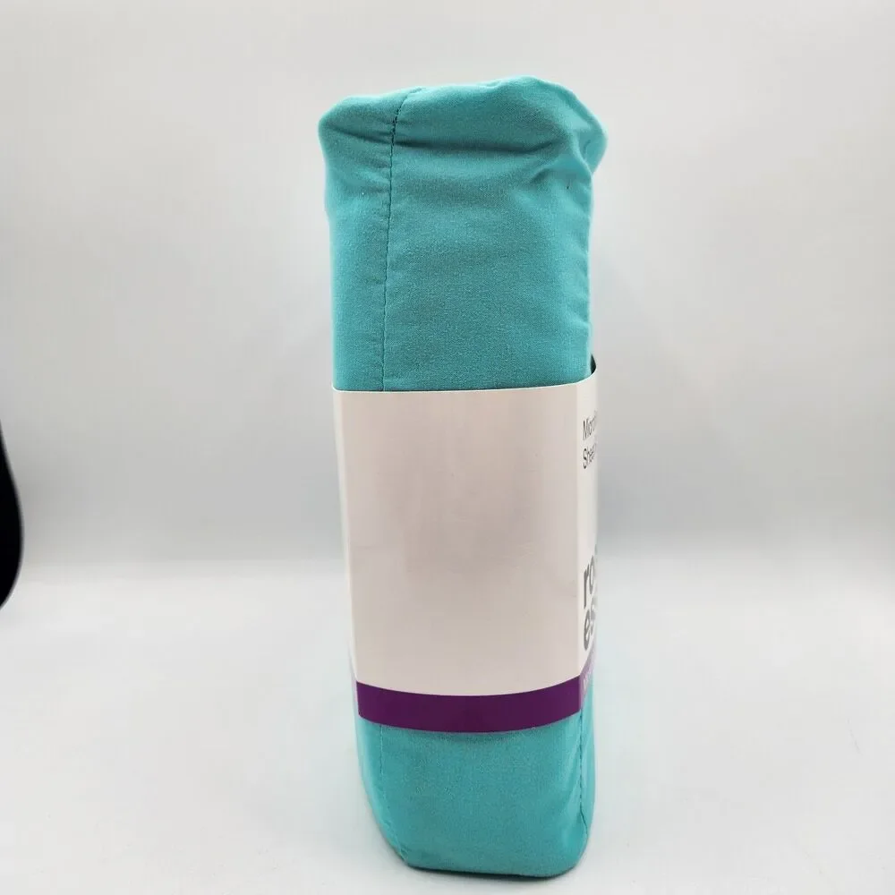 Room Essentials Mircrofiber 3 Piece Sheet Set Twin/XL Twin Aqua Top Bottom Case